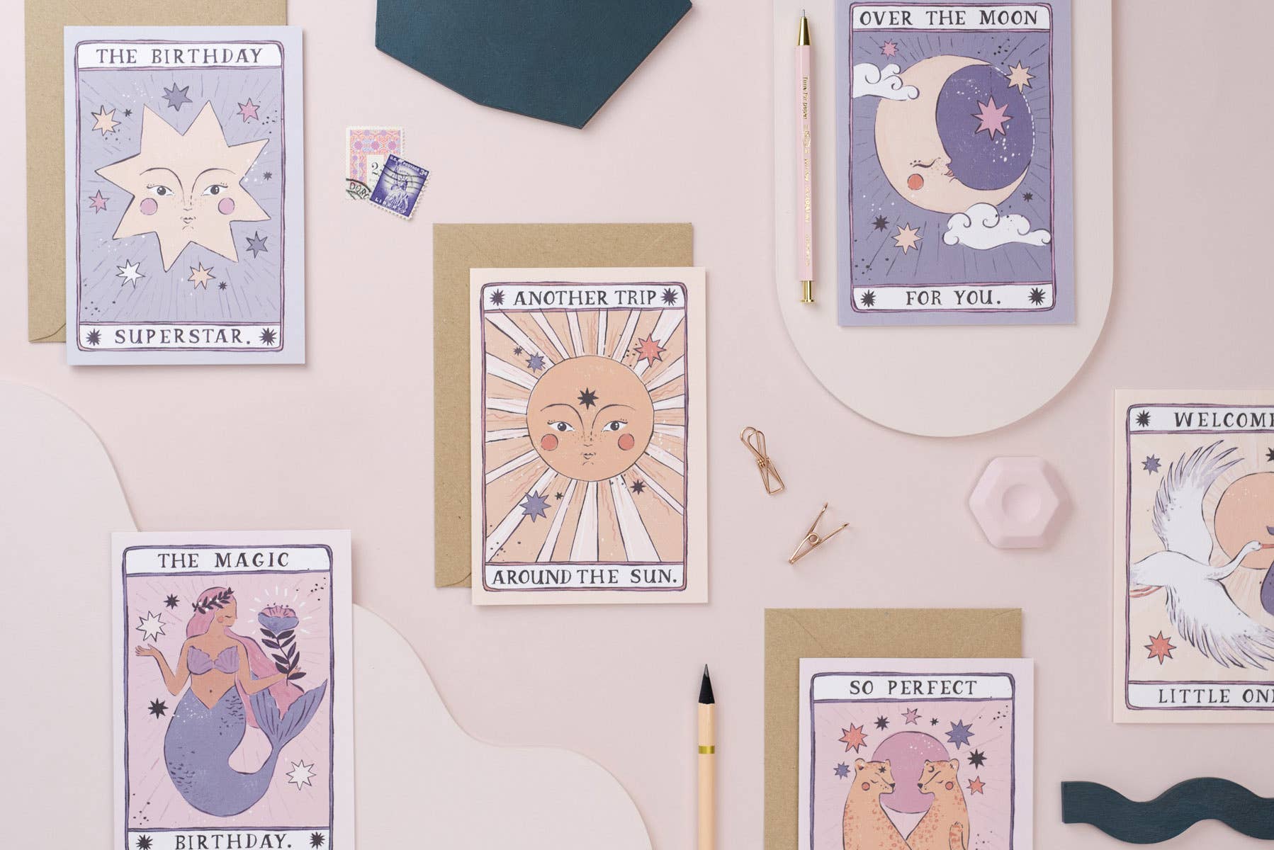 Sister Paper Co. – wholesale Birthday card – Mermaid Magic Birthday Card | Tarot Card | Mermaid Cards2