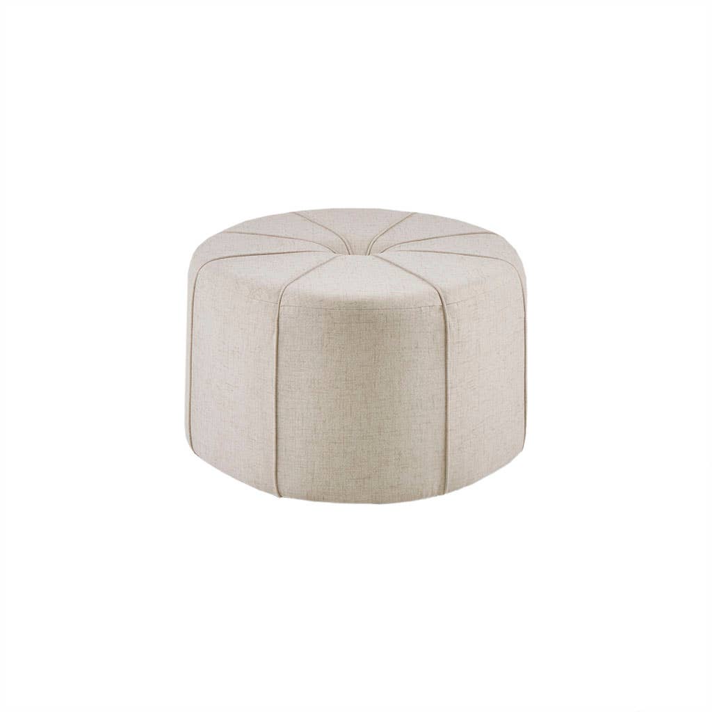 Olliix - Wholesale Ottoman - Oval Oversized Ottoman with Tufted Center, Cream *3