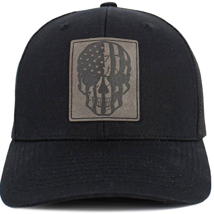 KBETHOS - Wholesale Trucker Hat - Unisex - Skull Patch Flag Mesh Ballcap