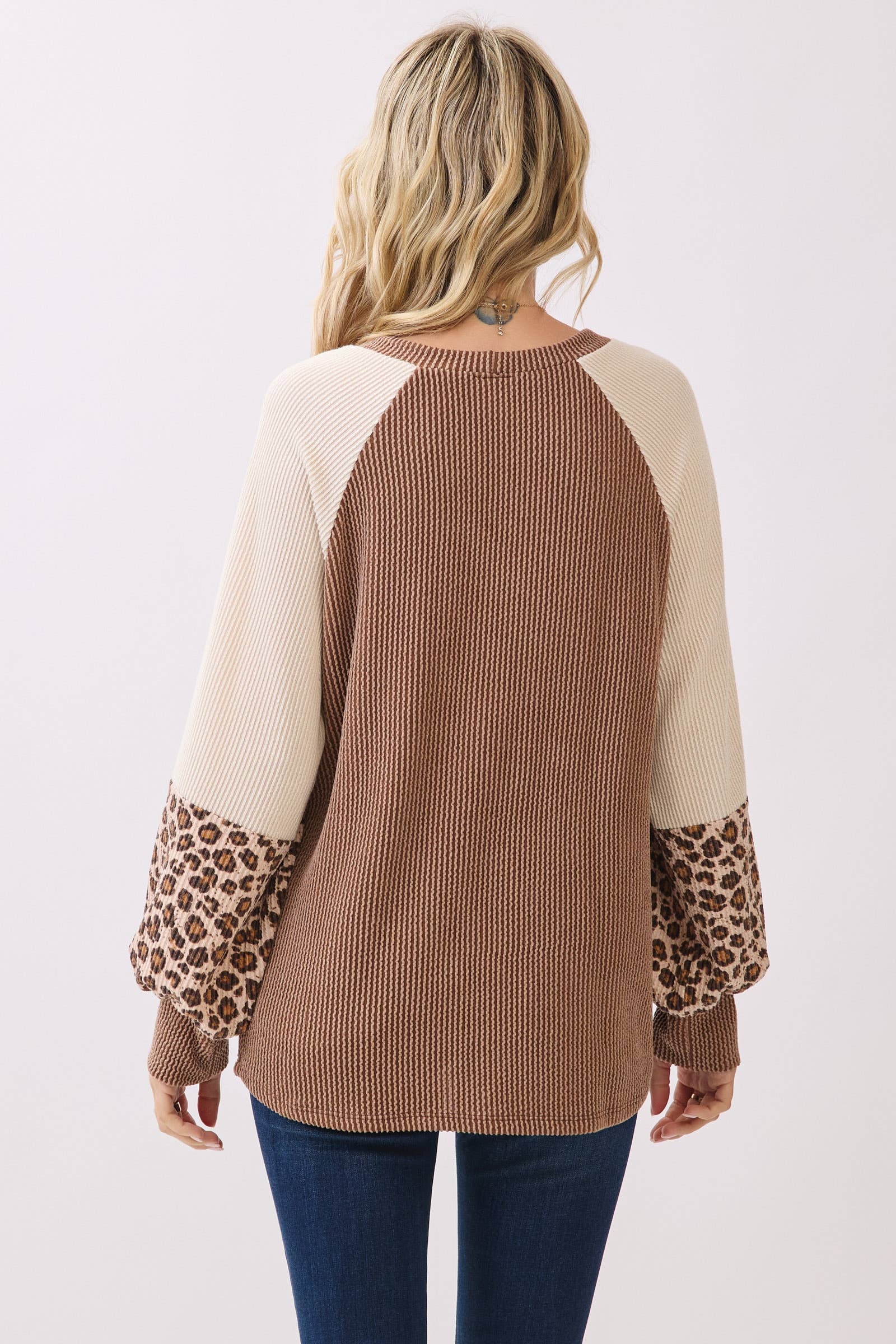 7th Ray – wholesale Knit top – Women's – Color Block Raglan Long Sleeve Pullover Top T61078