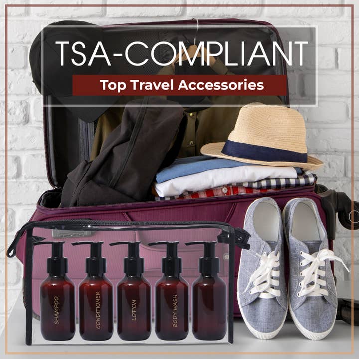 Bottiful Home - Wholesale Travel Container - 3 oz Plastic Travel Bottle Set w Clear Zippered Bag2