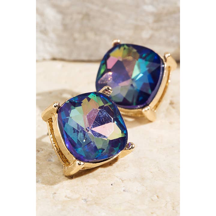 Urbanista - Vendita all'ingrosso Orecchini a bottone - Orecchini a bottone con vetro sfaccettato5