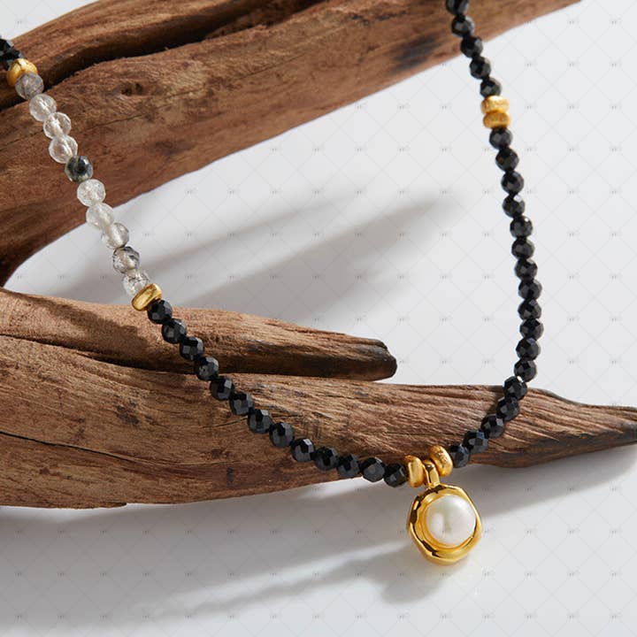 S925 sølv naturlig sort Spinel perle halskæde vedhæng for engroshandel hos Gioiellin - S925 Silver Jewelry