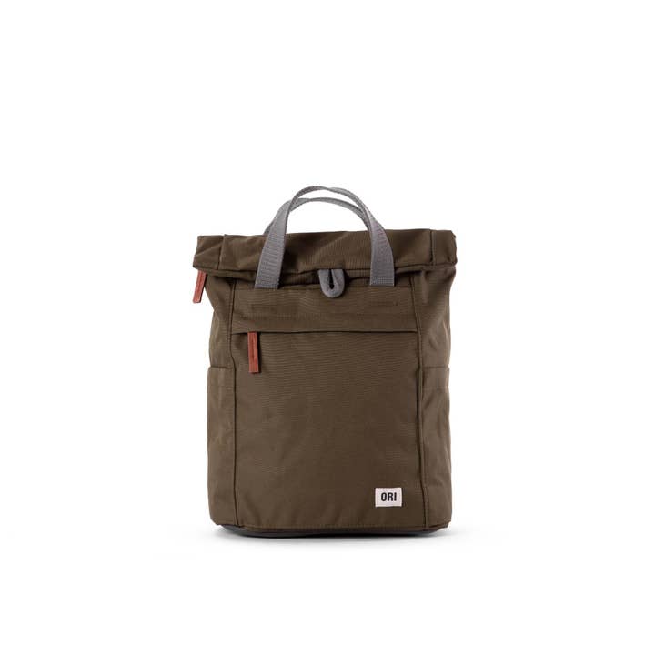 Finchley Small Backpack in Moss Canvas for wholesale by ORI London