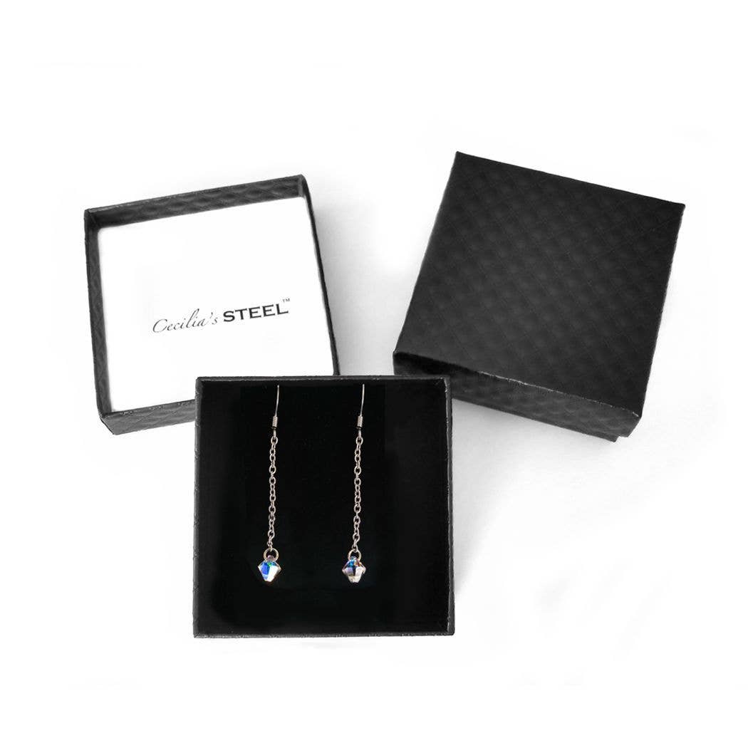 Cecilia's Steel - Wholesale Dangle Earrings - Crystal Whispers Earrings2