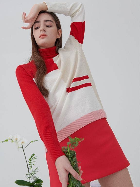 Clang Clang Classic Cashmere Windproof Knit - Pure Red for wholesale by Nevermindall Golf