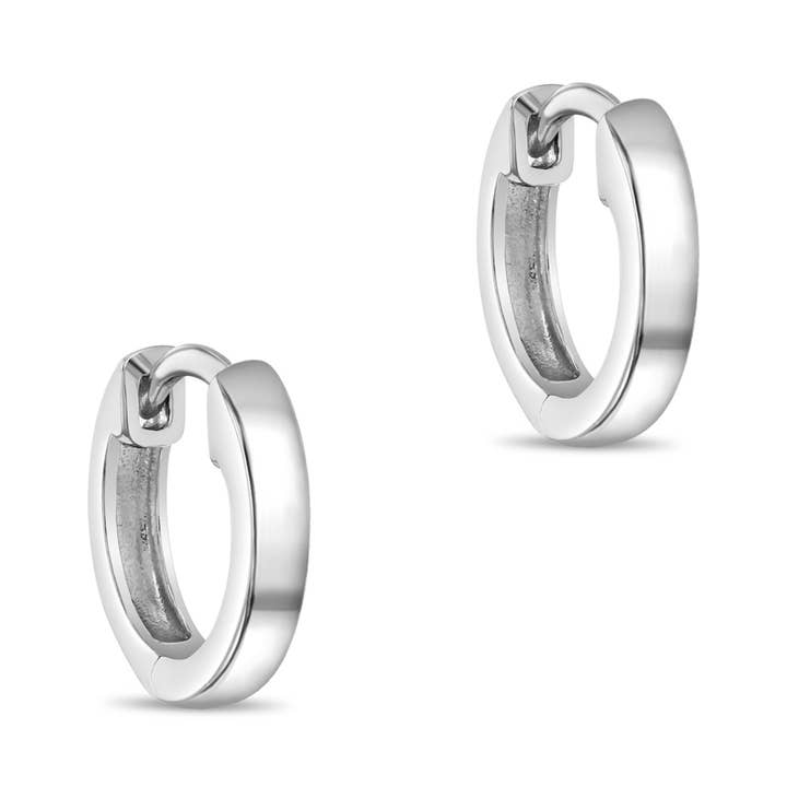 In Season Jewelry - Wholesale Huggie Earrings - Classic Hoop Baby / Girls Earrings 7-11mm - Sterling Silver14