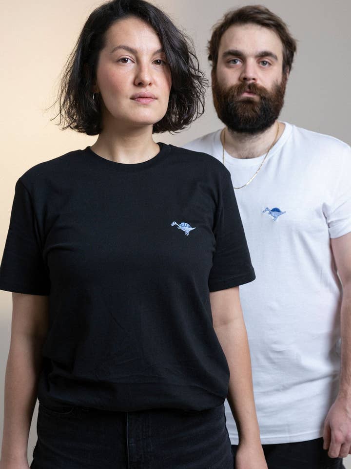 SCHNUTY unisex dino t-shirt black for wholesale by KREUZUEBER