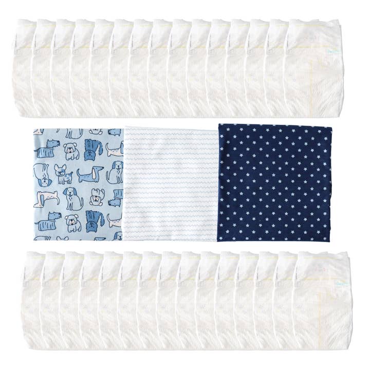 Baby Blossom Company - Wholesale New Mom Gift Box/Set - Baby Boy Diaper Cake Gift - Puppy4