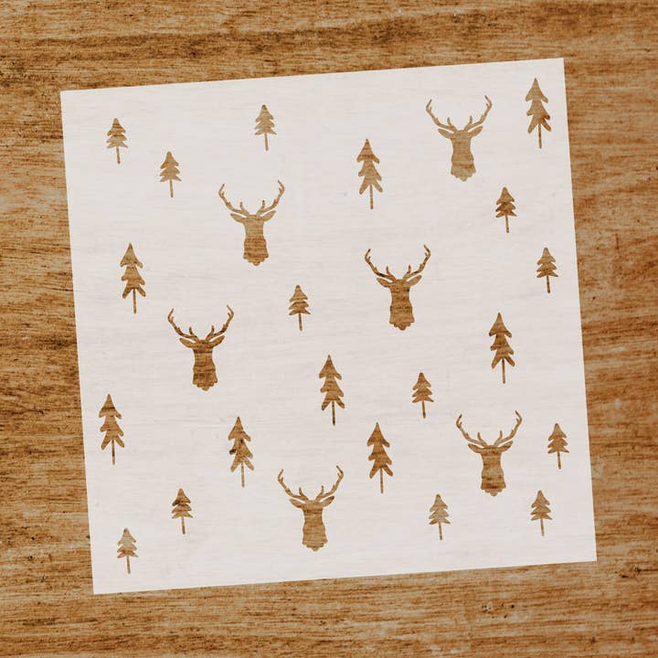 Schablone Rentier und Bäume für den Großhandel von Evyre Scrapbooking