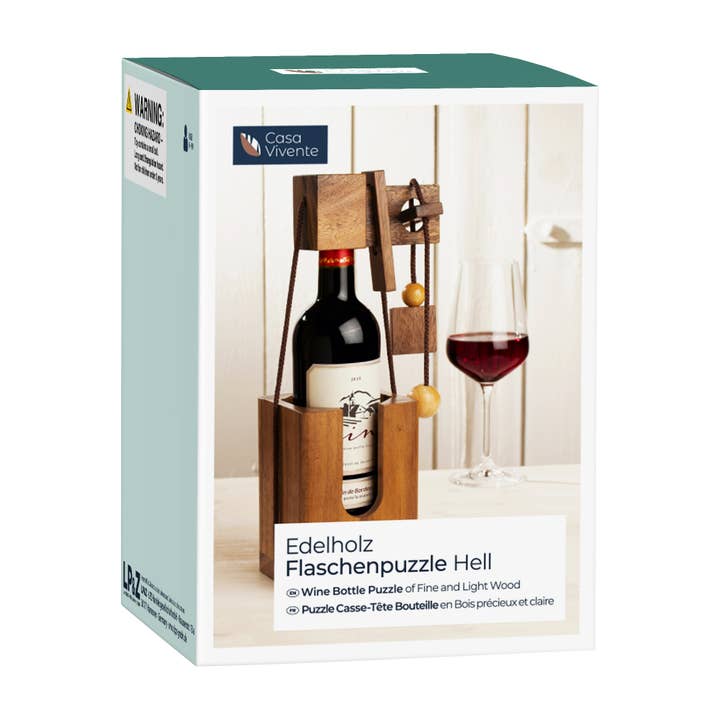 ForeverWOW GmbH - Vente Pochette cadeau pour bouteille de vin - Puzzle de bouteilles en bois comme emballage de bouteilles pour le vin6