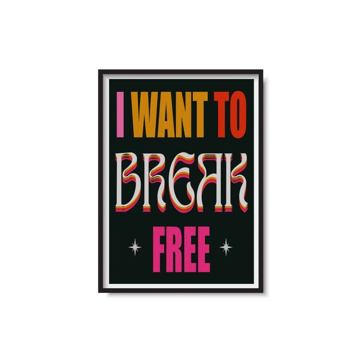I Want To Break Free Music Print for wholesale by Twisted Rebel Designs