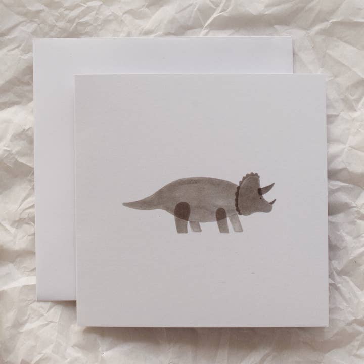 Triceratops återvunnet fyrkantigt hälsningskort för wholesale av Earth & Author