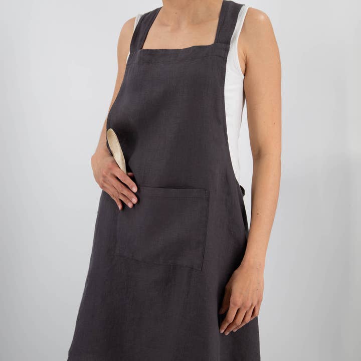 Sunday Morning - Wholesale Apron - Nishi Cross-Back Japanese Style Linen Apron4