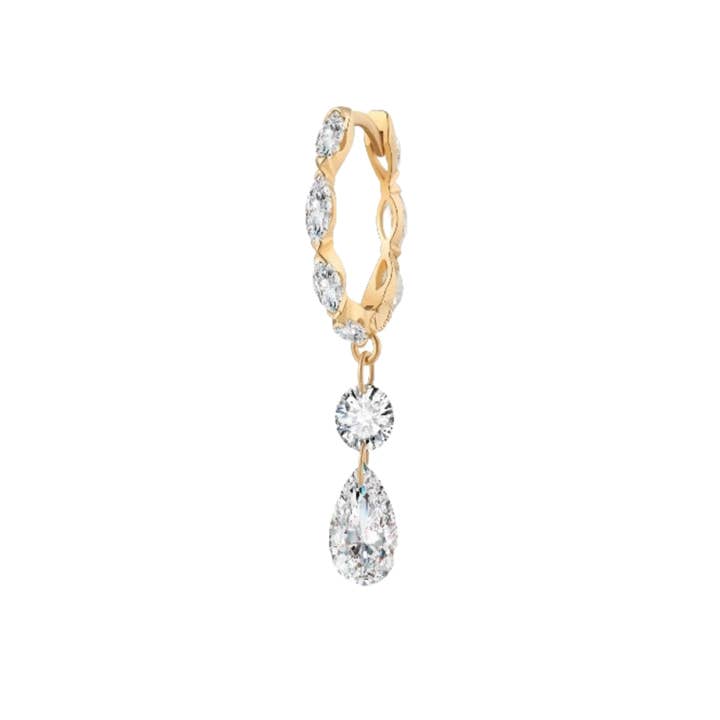 Floating Diamond Charm Hoop Earring (Copy) for wholesale by LTM Jewels