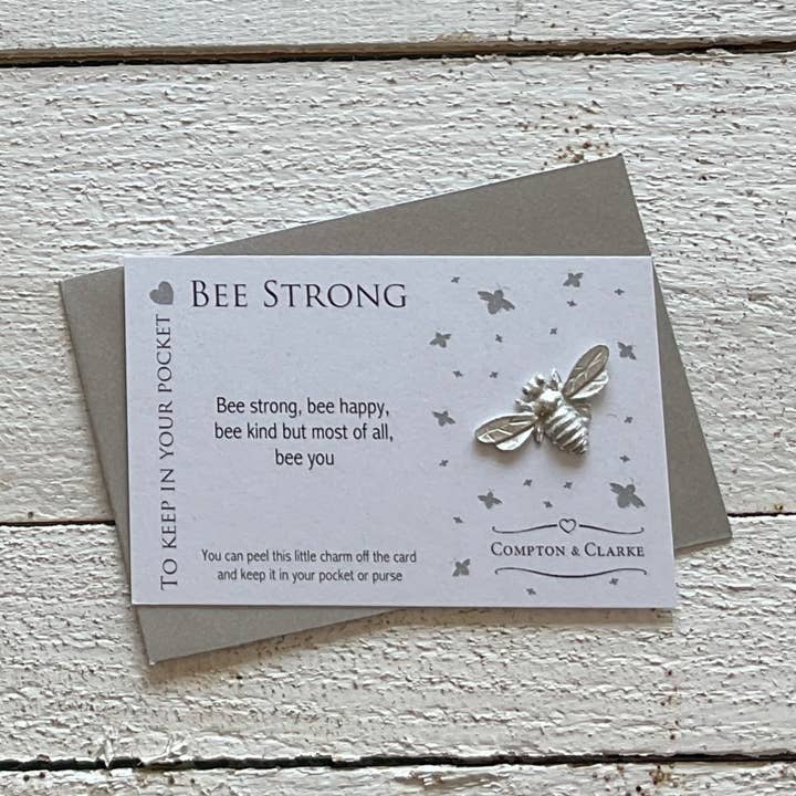 Compton & Clarke – wholesale Keepsake coin/token – Bee Strong Carded Pocket Charm