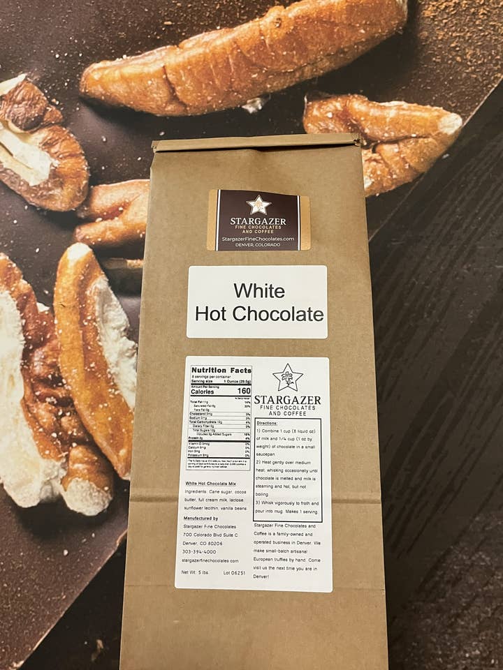 5lbs Barista Hot Chocolate Mix- White Chocolate for wholesale by Stargazer Fine Chocolates