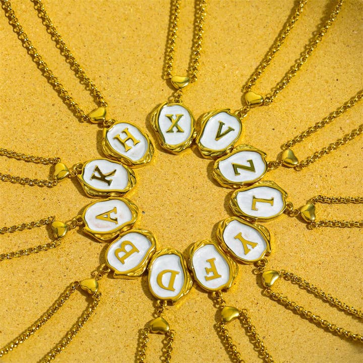 ACCITY - Wholesale Pendant/Charm Necklace - NEW 26 LETTERS OIL DROP THREE-DIMENSIONAL NECKLACE_CWMM3756