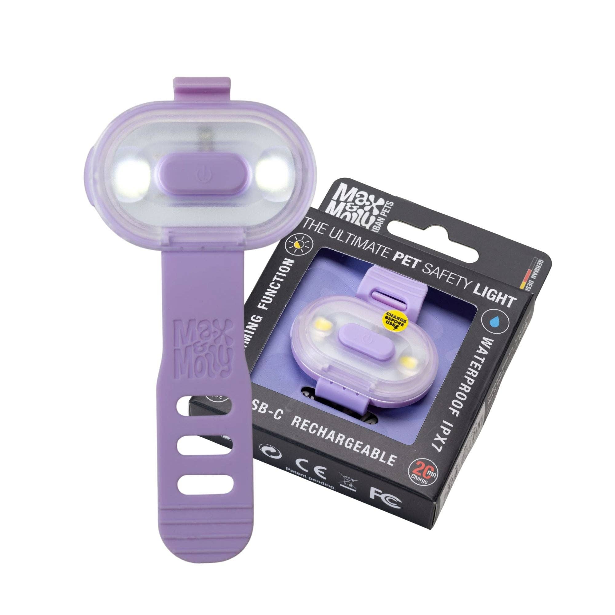 Max & Molly - Wholesale Pet Leash - Dog - Matrix 2.0 Ultra LED - Safety Light Lavender3