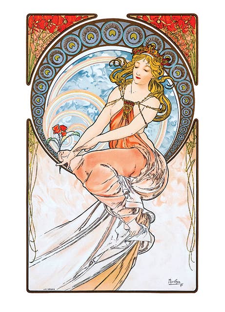 Laughing Elephant - Vendita all'ingrosso Biglietti di auguri generici - Alphonse Mucha - Biglietti in scatola per uso quotidiano2