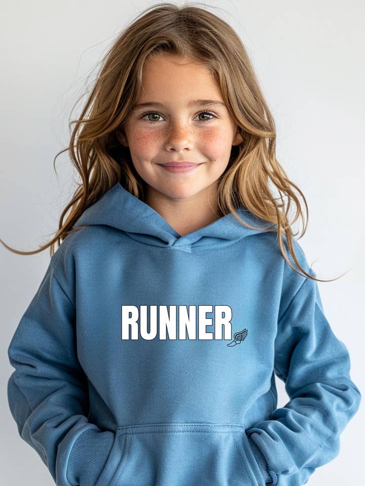 Youth Runner Hoodie - Activewear for Athlete Kids for wholesale by 240 Spirit Press