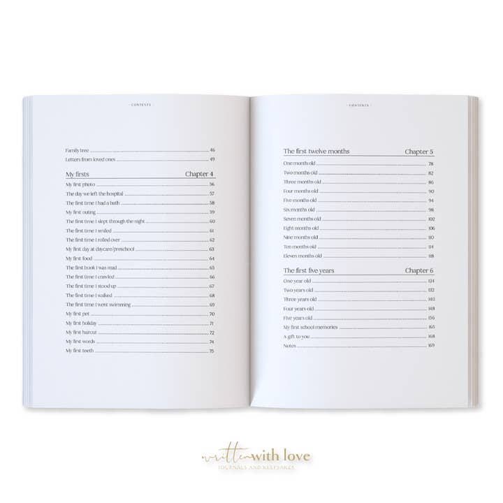 Written With Love – wholesale Memory book – Child & baby – Baby Memory Book with Keepsake Box - Oatmeal 5