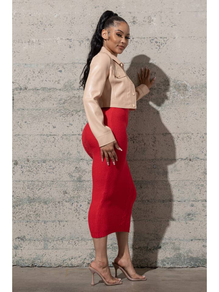 Melrose with Love - Wholesale Leather Jacket - Women's - STRETCHY BUTTON UP POLYURETHANE CROP JACKET3