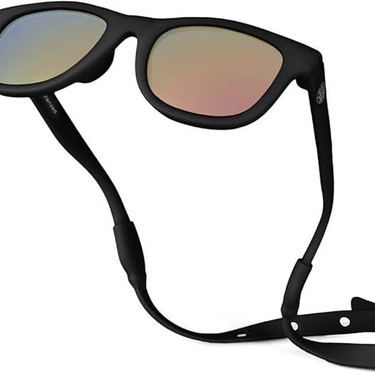 Black Flexible Polarized Baby Sunglasses with Strap 0-24 Months for wholesale by Baby Sunnies