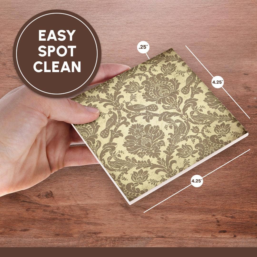 3dRose - Vente Sous-verre - 3dRose, Image élégante d'une image vintage de motif damassé doré, sous-verre6