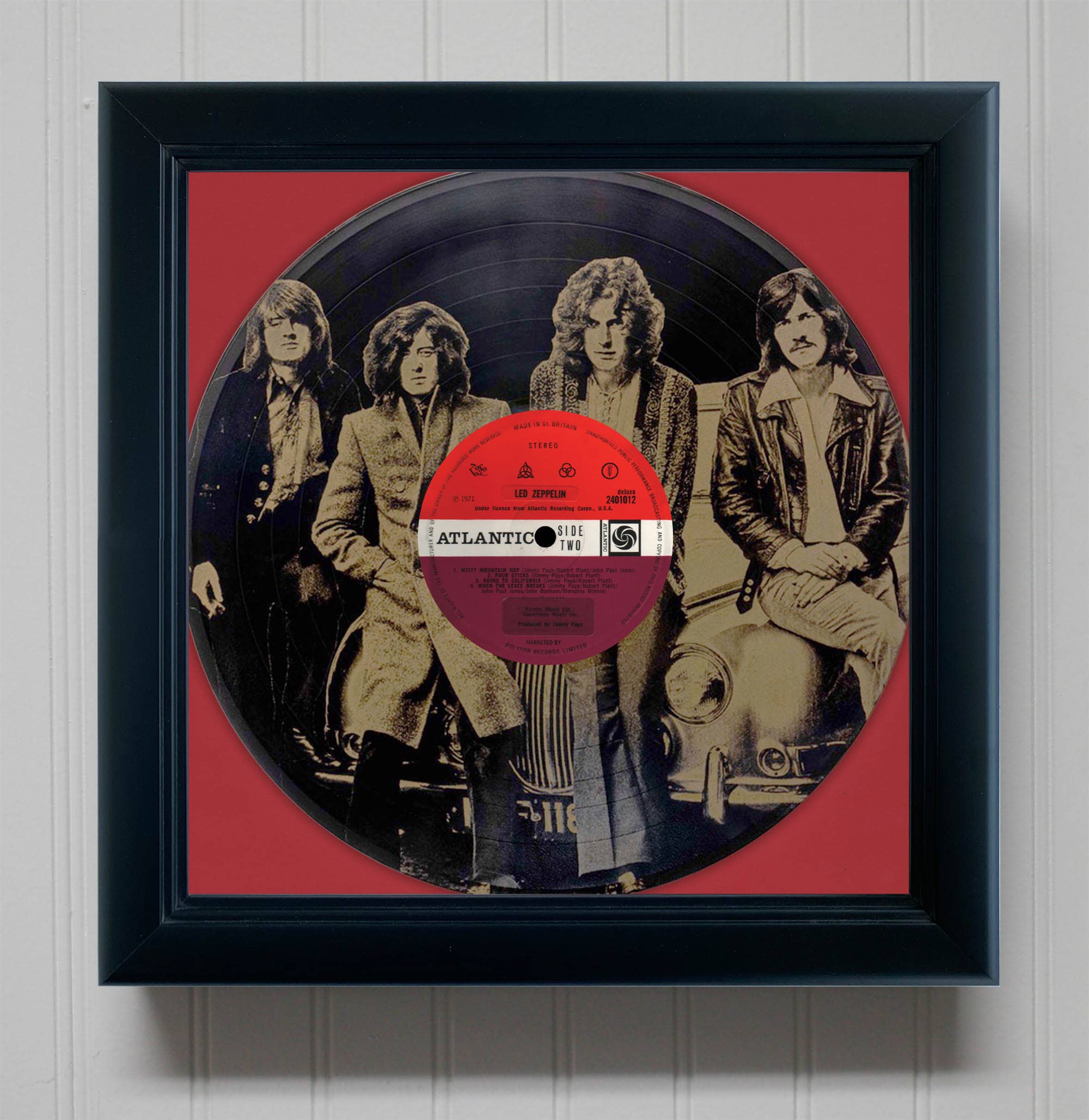 Gold Record Outlet - Wholesale Wall Accent - When the Levee Breaks Framed Black Vinyl Etched LP Shadowbox0