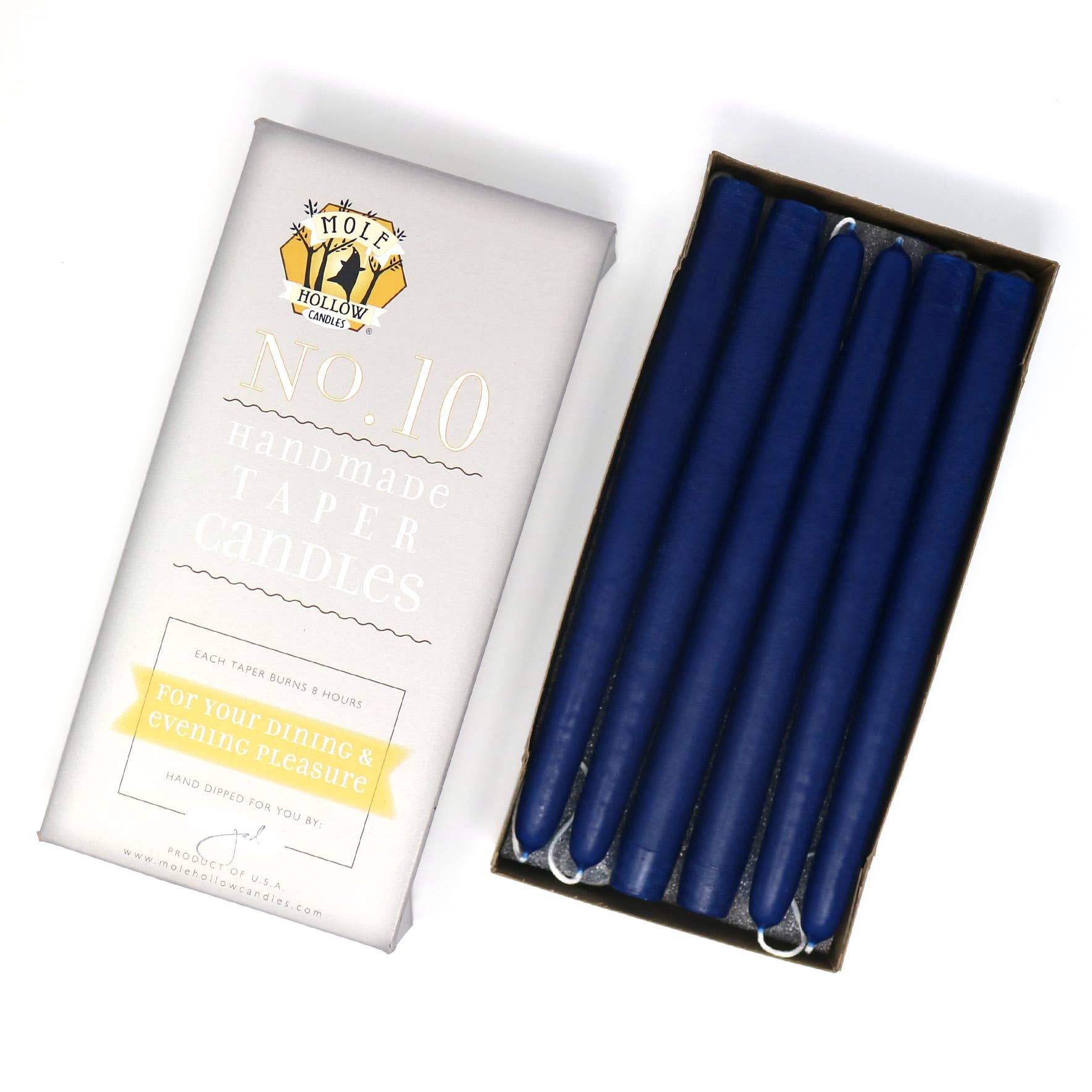 Mole Hollow Candles - Vente Bougies/bougeoirs coniques - Bougies effilées non parfumées trempées à la main de 10" - 39 couleurs fabriquées aux États-Unis36