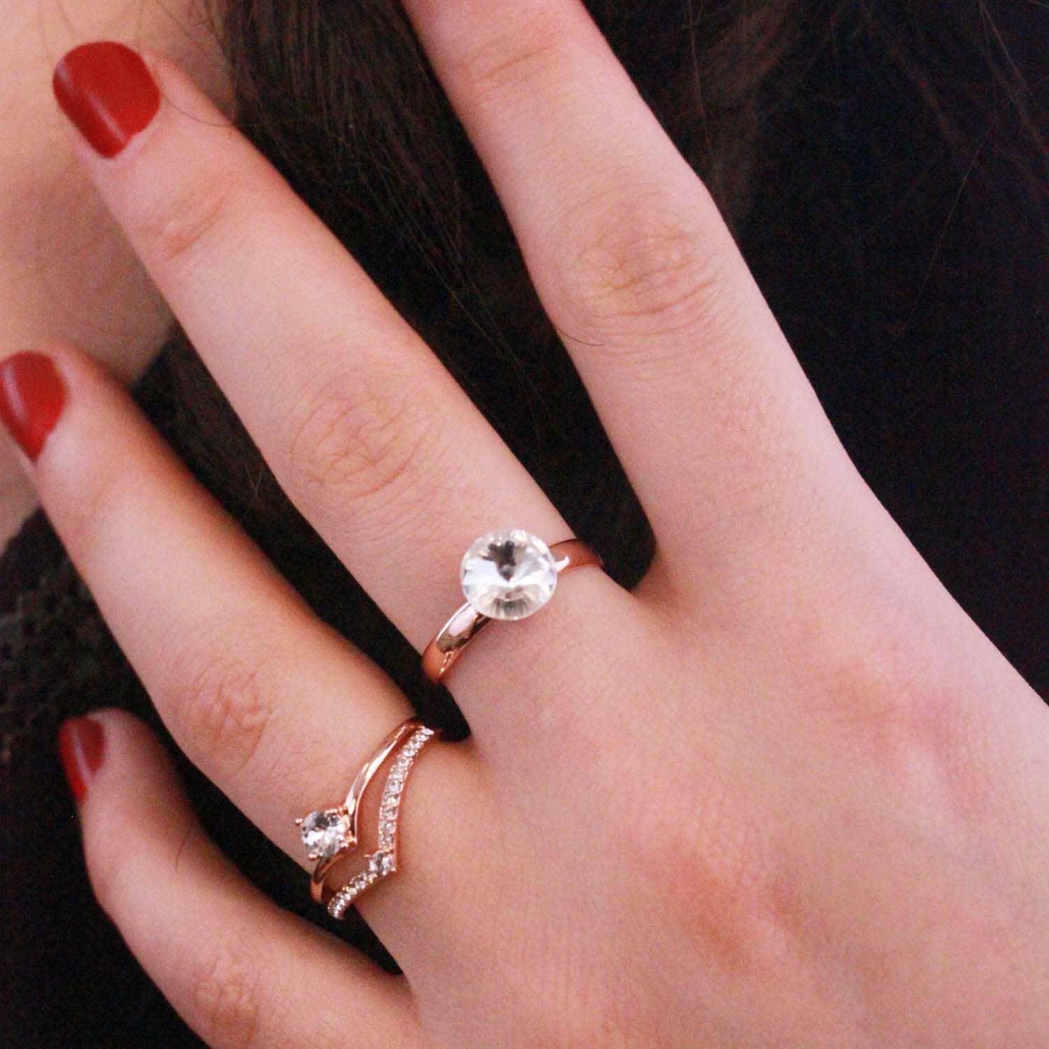 CARALI / MYC Paris - Wholesale Verlovingsring - Acacia Ring - Roségoud en Kristal1