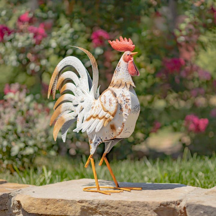 Zaer Ltd. International - Wholesale Outdoor Ornament/Decor - Iron Rooster Figurines- 6 Assorted Styles