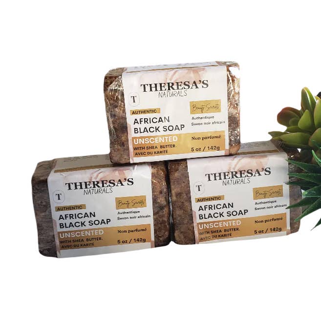 Authentic African Black Soap for wholesale by Theresa's Body Care Products