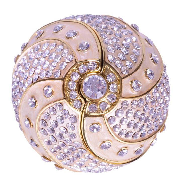 danila-souvenirs - Wholesale Jewelry Box/Organizer - Faberge Twisted Egg Jewelry box with Basket cream5