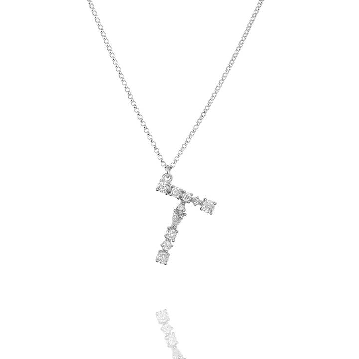 T - Chaîne à lettres - chaîne à lettres - argent pour la vente par CLASSYANDFABULOUS Jewelry