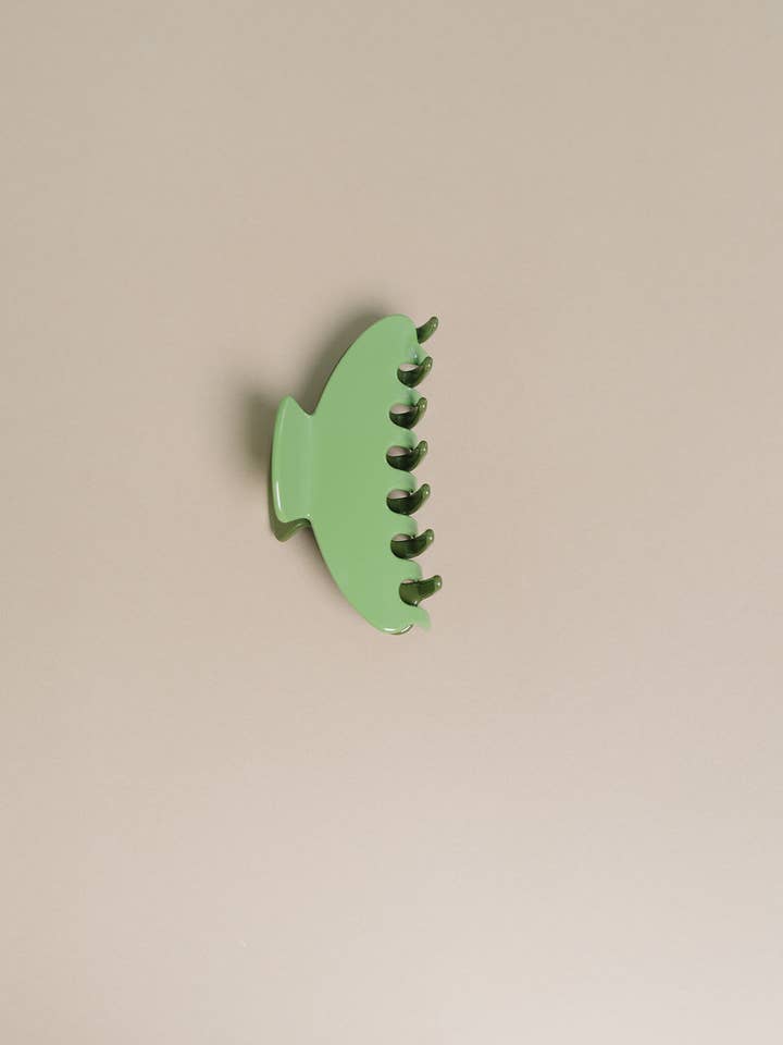 Hair Claw Clip | Pear | 5" Large Jumbo | Two Tone Green for wholesale by NAT + NOOR