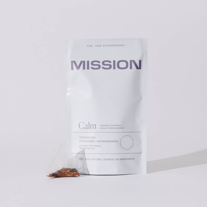 Calm Rooibos Tea with Cocoa and Ashwagandha 30 teabags for wholesale by MISSION