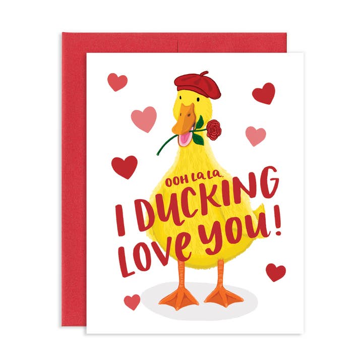 Carte de vœux I Ducking Love You Duck pour la vente par Grey Street Paper