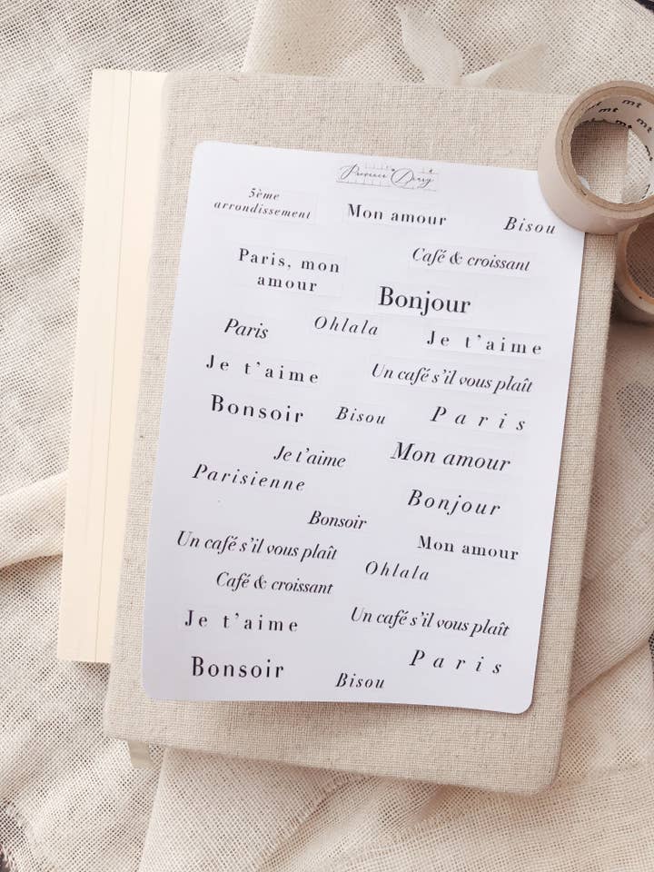 Sticker sheet - French quotes for wholesale by Chapteries