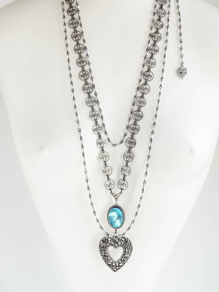 Handmade Jewelry-Be Still . . . Filigree Heart Necklace for wholesale by A Silk Purse