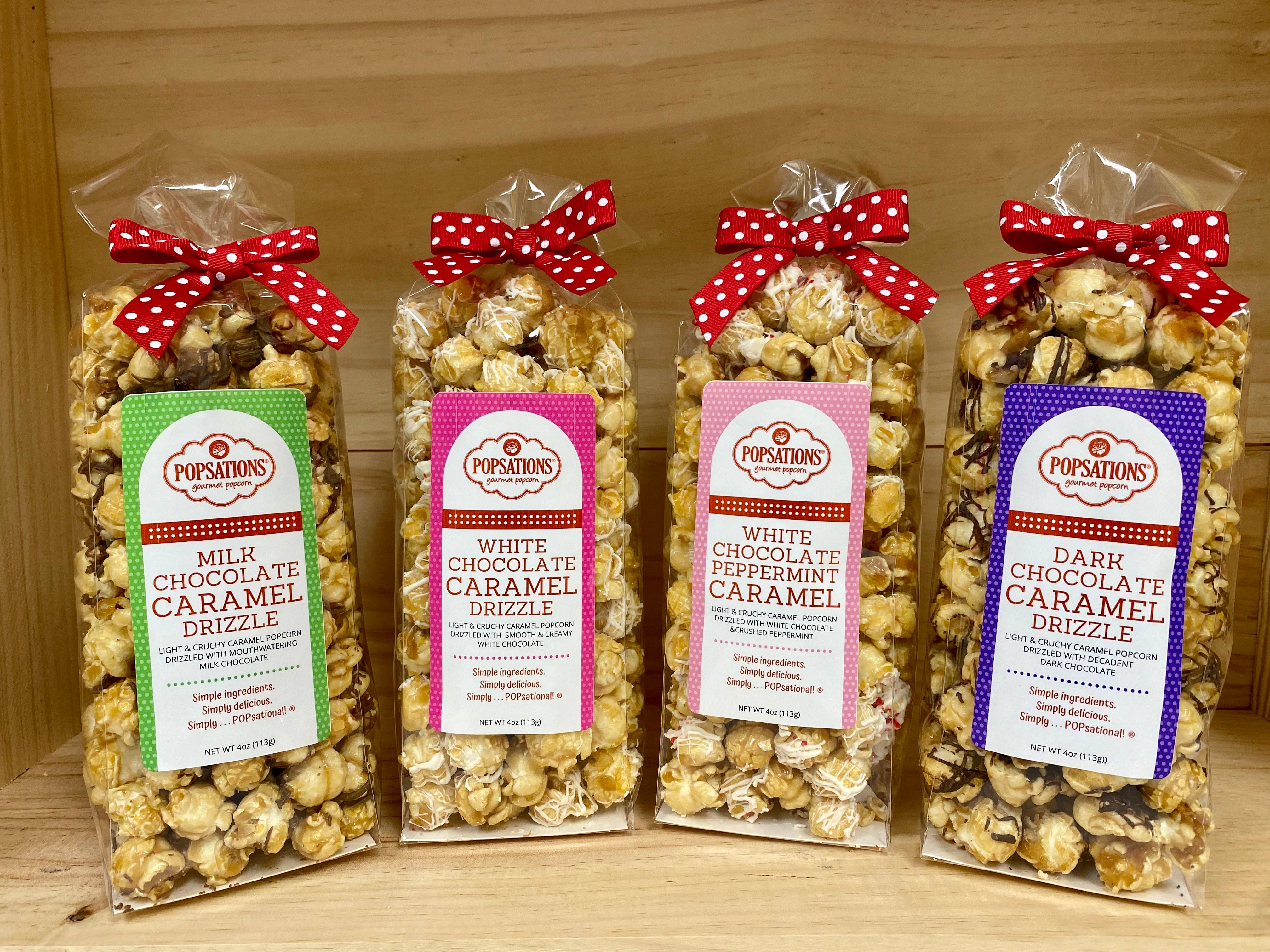 Popsations Popcorn Company - Wholesale Popcorn - Caramel Popcorn 4oz Ribbon Bag3