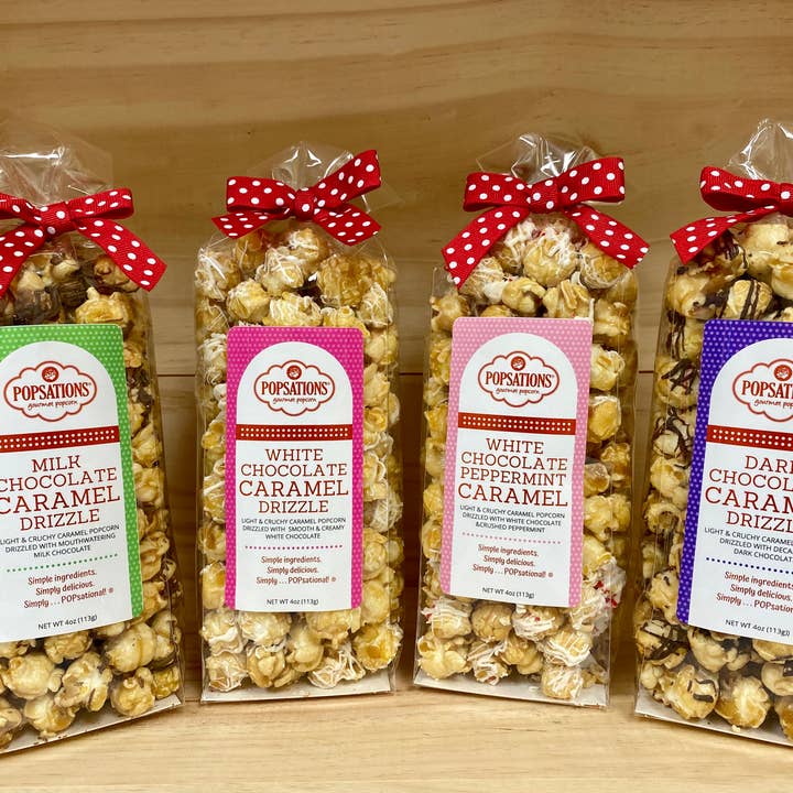 Popsations Popcorn Company - Wholesale Popcorn - Caramel Popcorn 4oz Ribbon Bag3