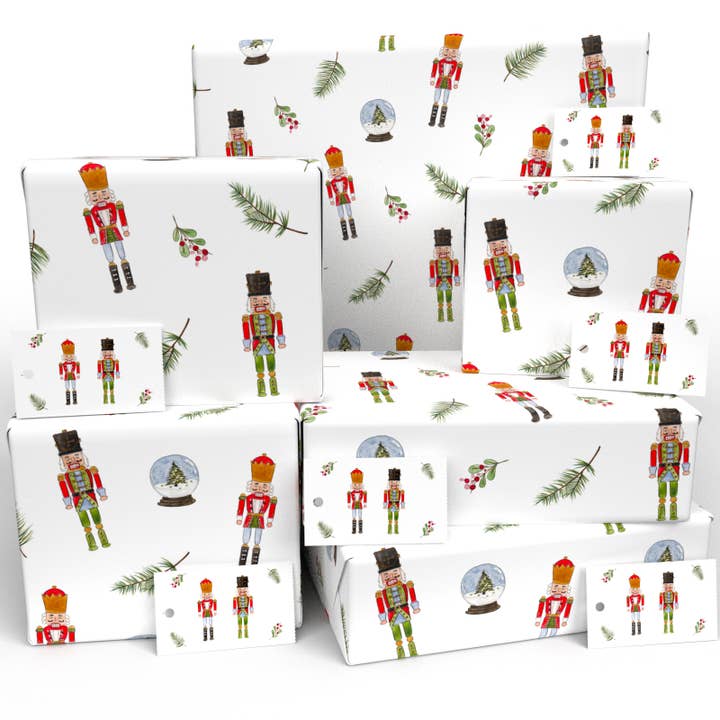 Re-wrapped - Wholesale Flat Wrap - Christmas Tin Soldiers Wrapping Paper • ECO Friendly