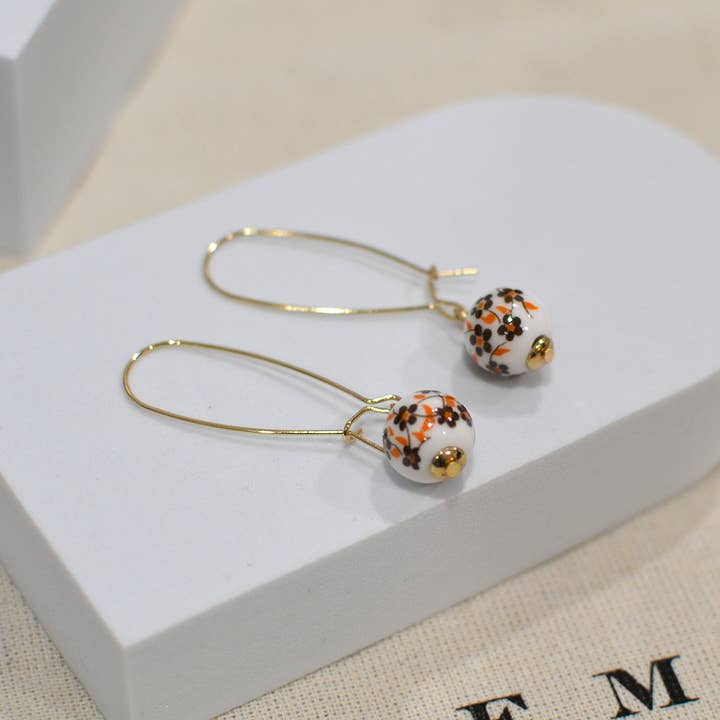 StarryNYC – Brincos de argola por atacado – Brincos de fio tipo gancho com contas esféricas de vidro Murano1