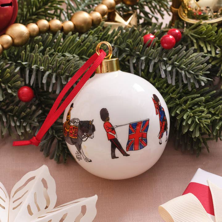 Trooping the Colour Bauble for wholesale by Victoria Eggs