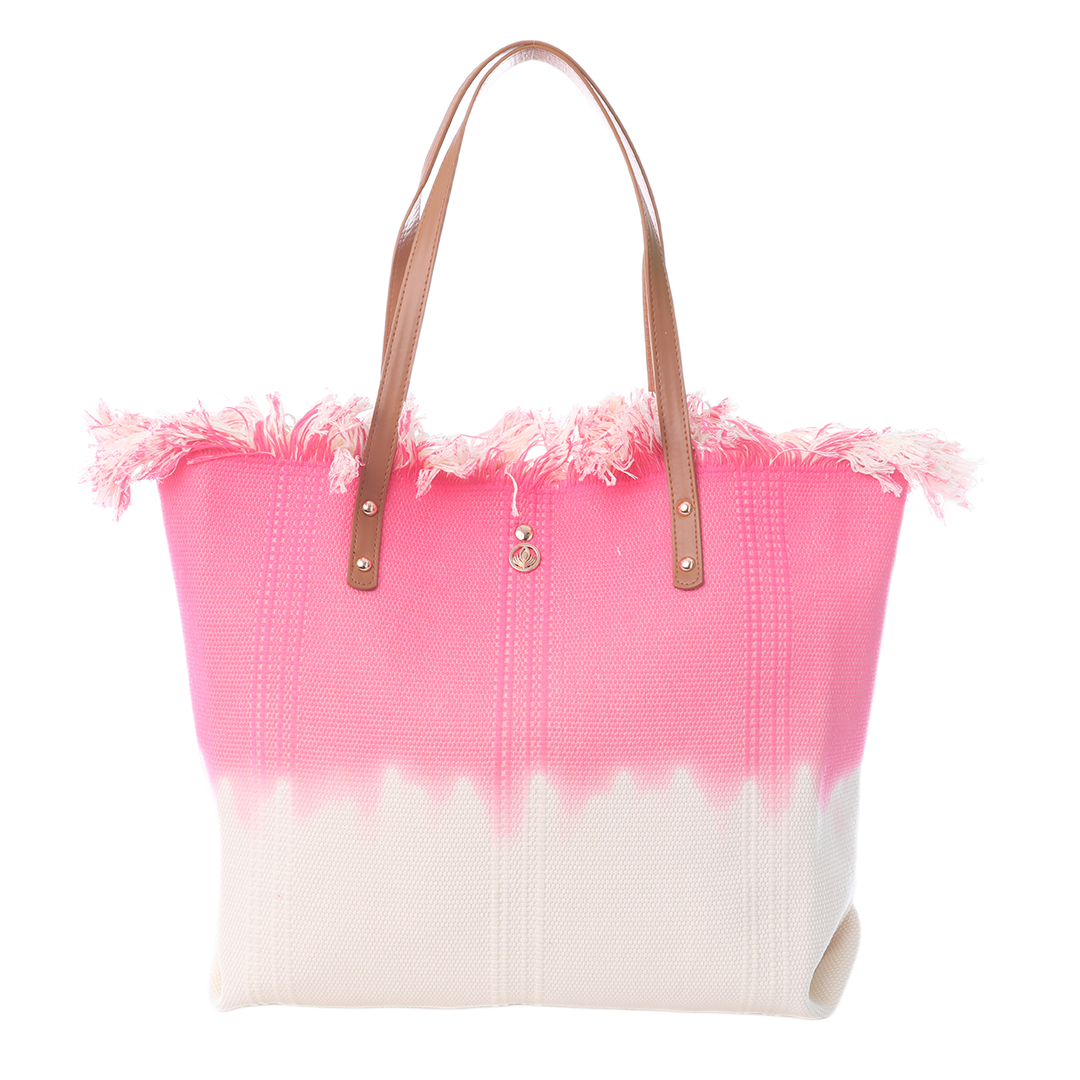 VIA FIORE - Venta al por mayor Bolso con correa - Mujer - Bolso de Flecos Teñido en Degradado Rosa y Blanco VIA FIORE2