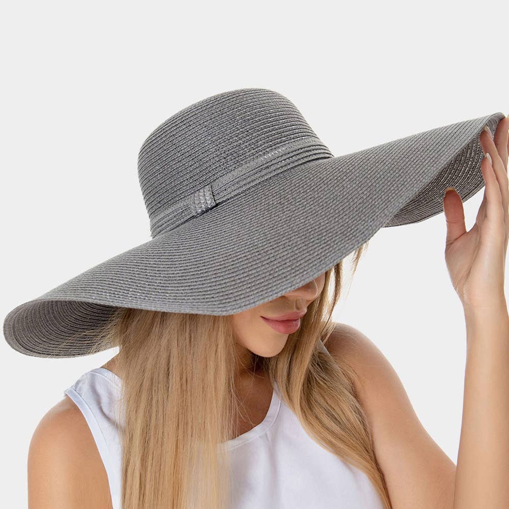 Sensibling Corp. - Vente Chapeau de paille – femme - Chapeau de soleil souple à large bord uni en paille2