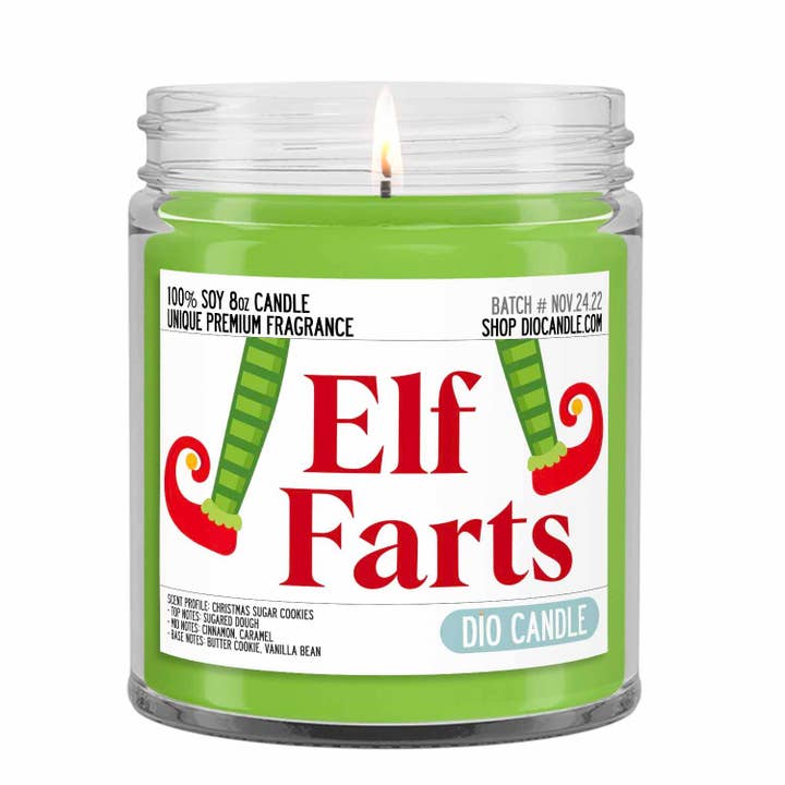 Elf Farts Candle for wholesale by Dio Candle Company
