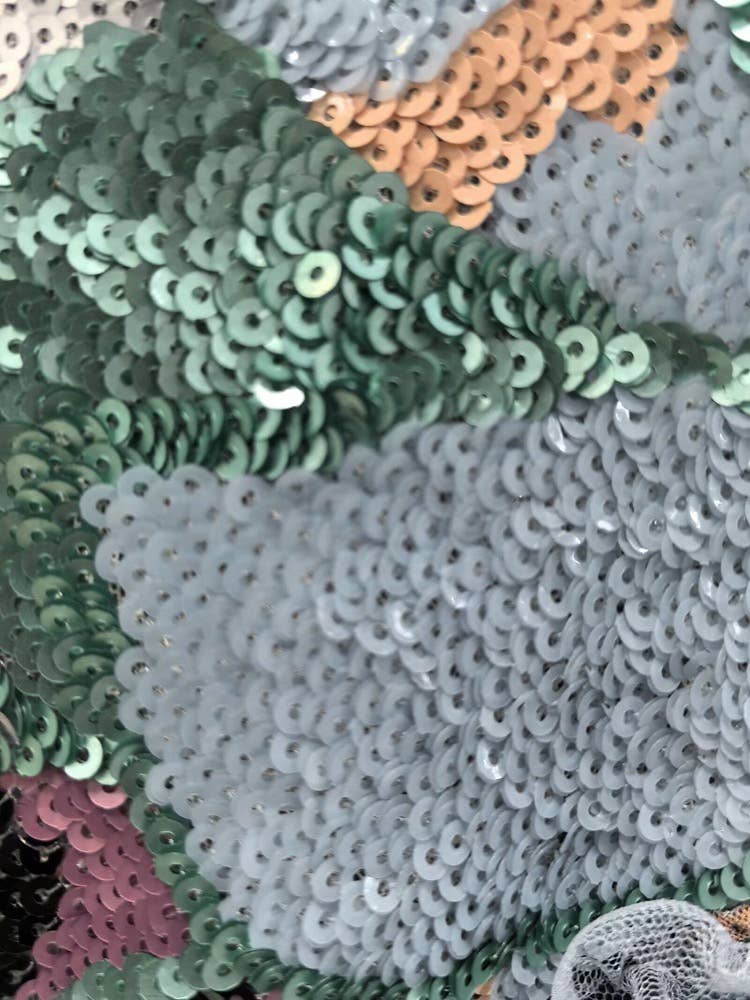 Color as pictures DR592Y Hand-Printed Lotus Leaf Lace Dress with Beaded Detail for wholesale on Faire8